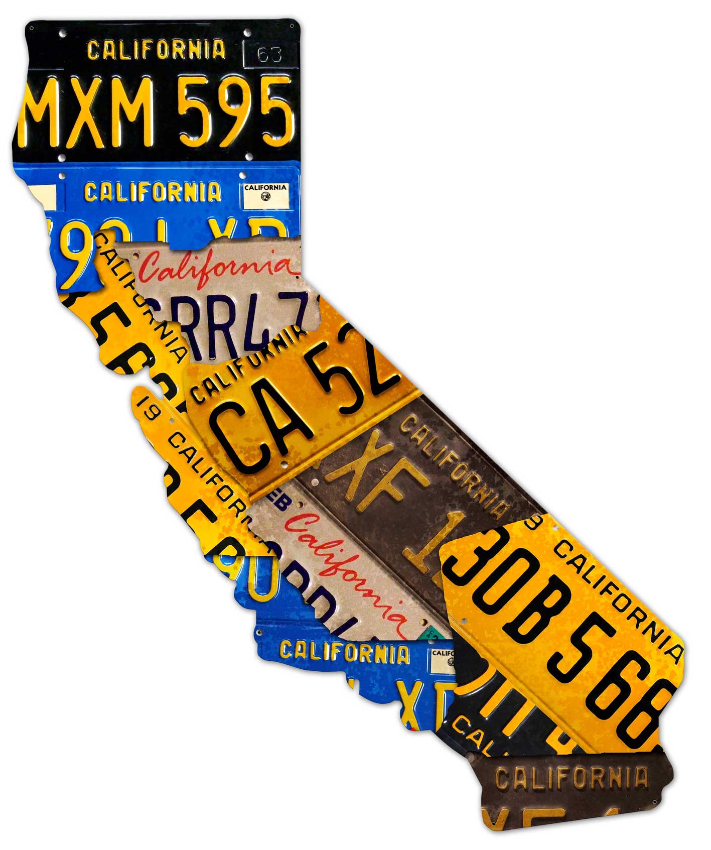 California License Plate Map 24 x 58