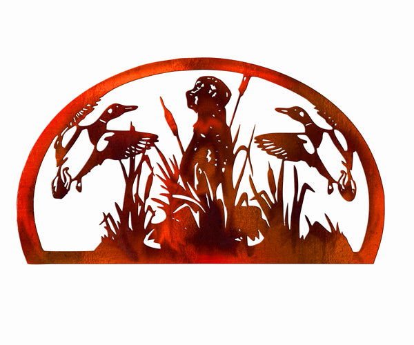 Hunting Dog With Ducks 23×15