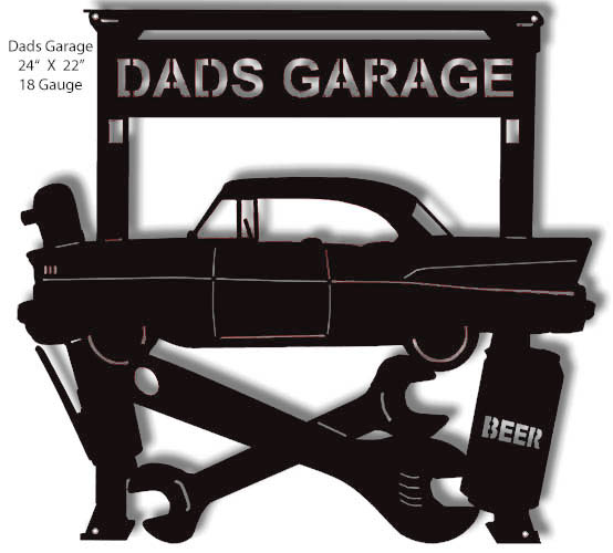 Dads Garage Silhouette 22×24
