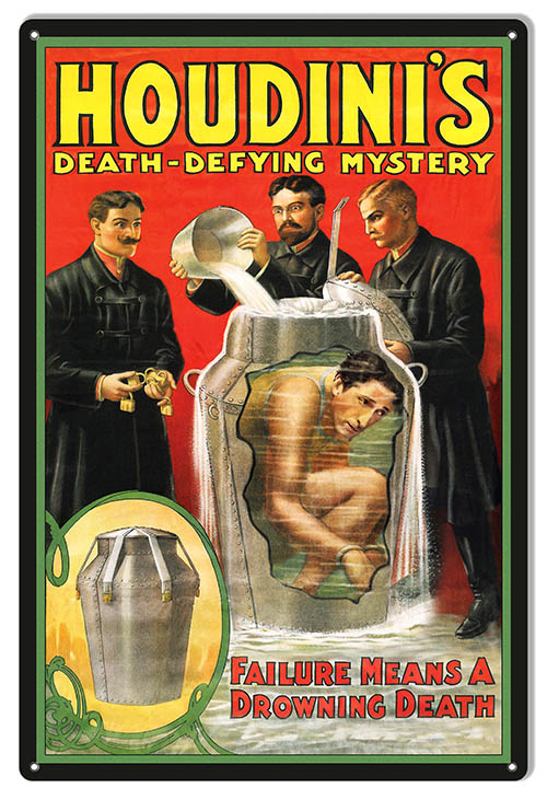 Houdini Drowning Death Magician 12×18