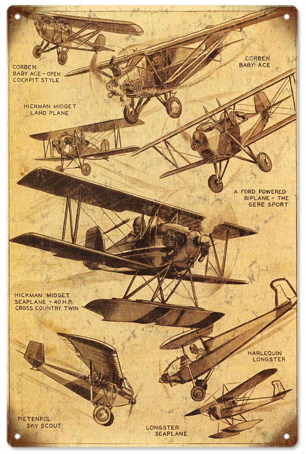 Seaplanes Airplane Vintage Style Metal Sign 12 x 18