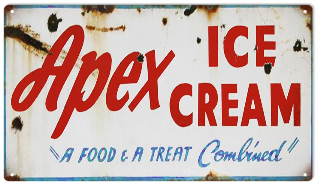 Apex Ice Cream Vintage Style Metal Sign 8 × 14