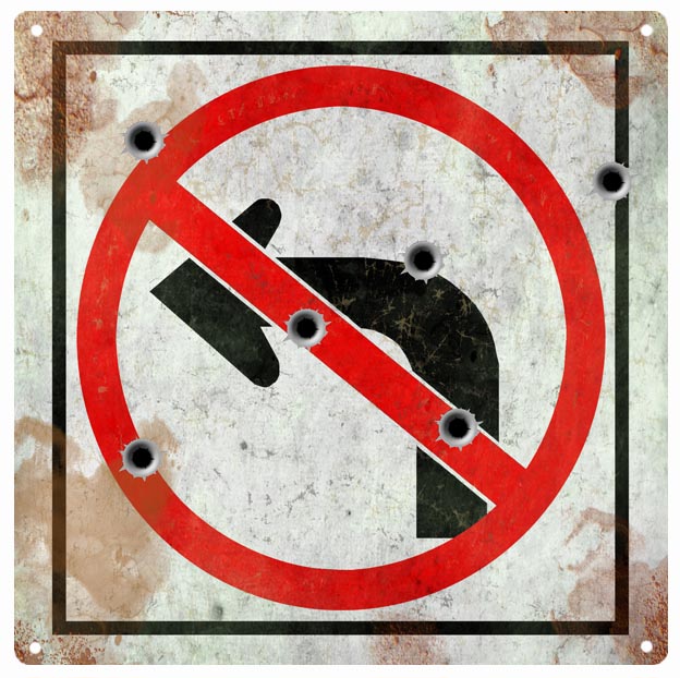 Wrong Way Arrow with Bullet Holes 12×12