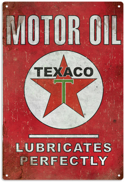Texaco Motor Oil Vintage Style Metal Sign 12 x 18
