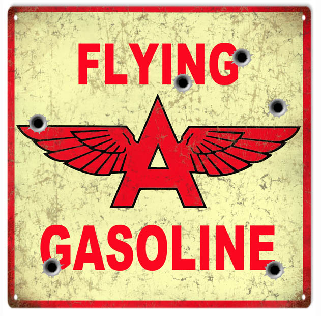 Flying A Gasoline Vintage Style Metal Sign 12 × 12