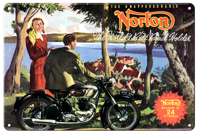 Norton Classic British Motorcycle Vintage Style Metal Sign 12 x 18