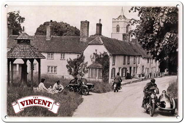 Vincent Classic British Motorcycle Vintage Style Metal Sign 12 x 18