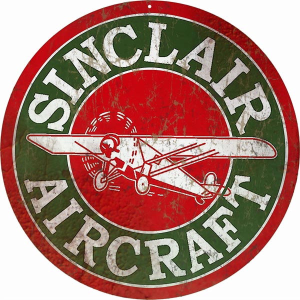Sinclair Aircraft Vintage Style Metal Sign 14 x 14