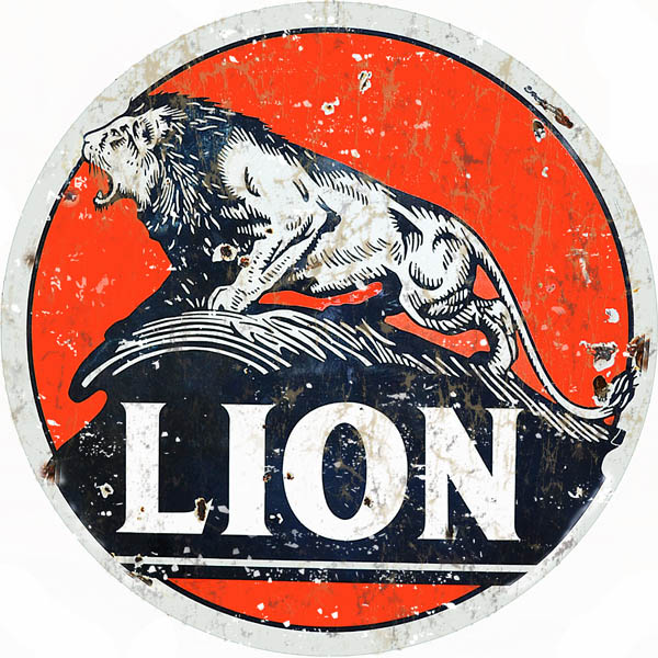 Orange Lion Gasoline And Motor Oil Vintage Style Metal Sign 14 x 14