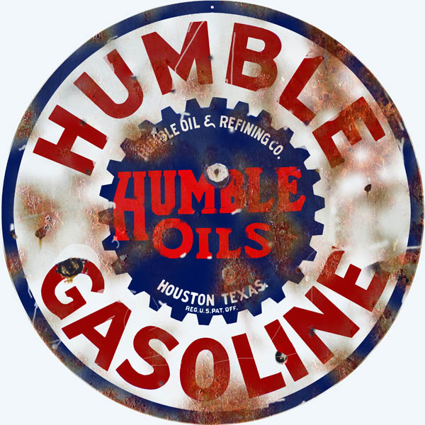 Humble Gasoline & Oil Station Vintage Style Metal Sign 14 x 14