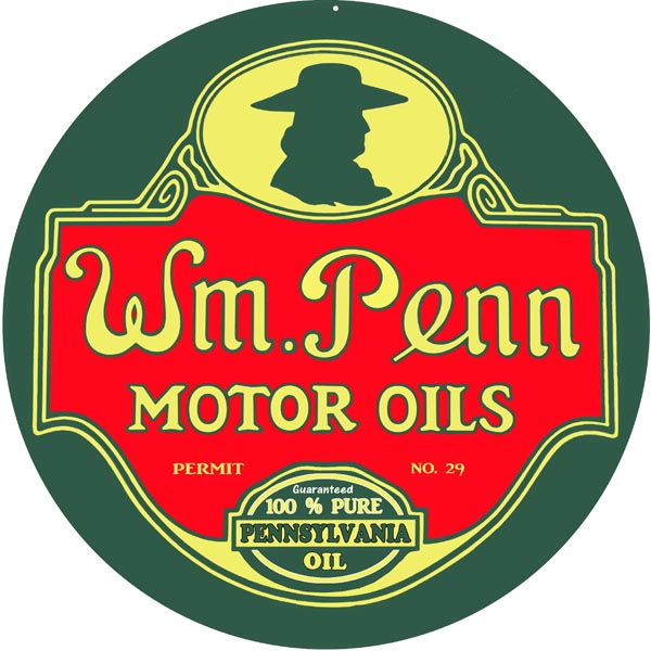 WM Penn Motor Oils Vintage Style Metal Sign 30 x 30