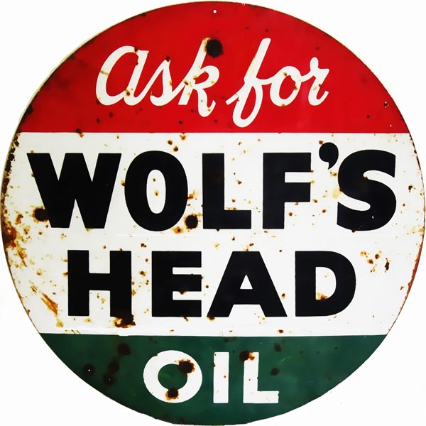 Wolfs Head Oil Vintage Style Metal Sign 30 x 30