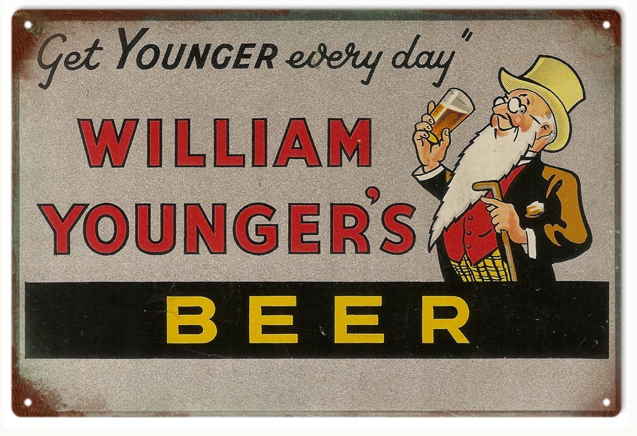 Williams Younger Beer Bar Vintage Style Metal Sign 12 × 18