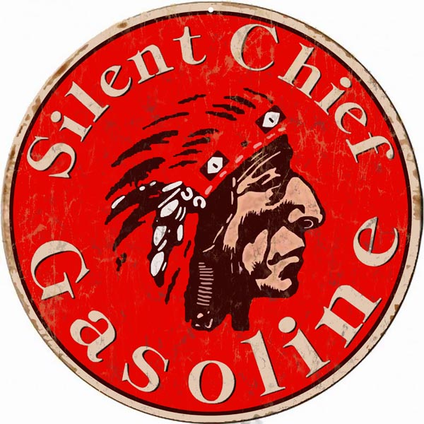 Silent Chief Gasoline Vintage Style Metal Sign 30 x 30
