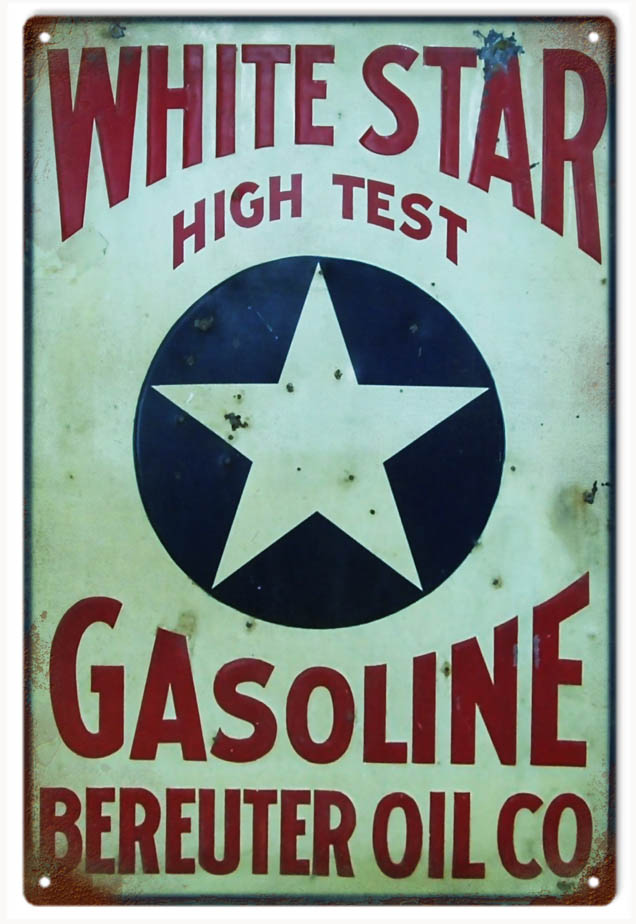 White Star Gasoline Motor Oil Vintage Style Metal Sign 12 × 18