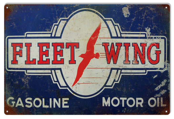Fleet Wing Gasoline Gas Station 12×18
