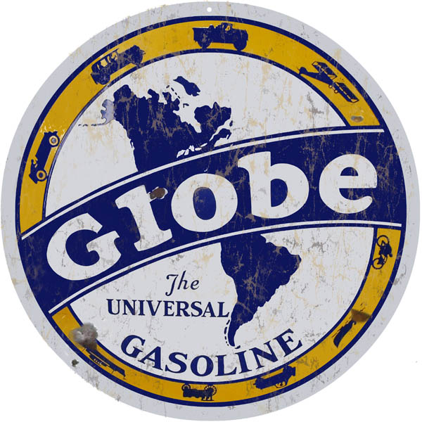 Globe Gasoline Motor Oil Vintage Style Metal Sign 14 × 14