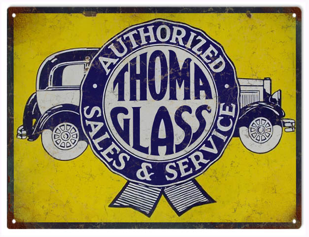 Thoma Glass Service Vintage Style Metal Sign 9 × 12