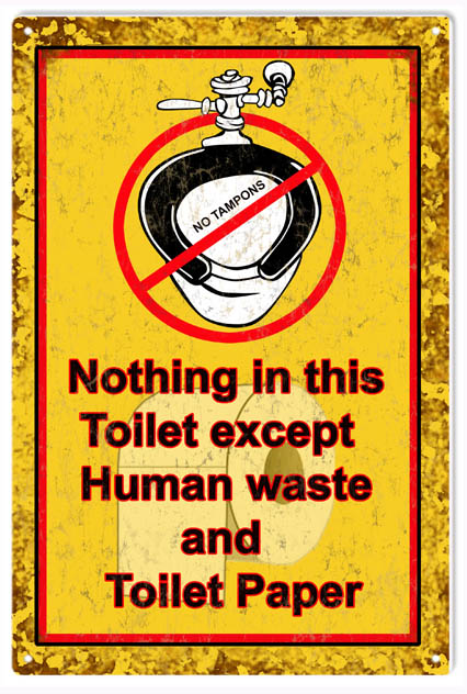 Nothing In This Toilet Restroom Vintage Style Metal Sign 6 × 9