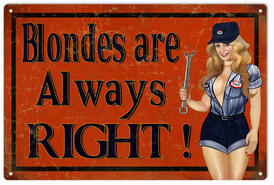 Blonds Are Always Right Pin Up Girl 12×18