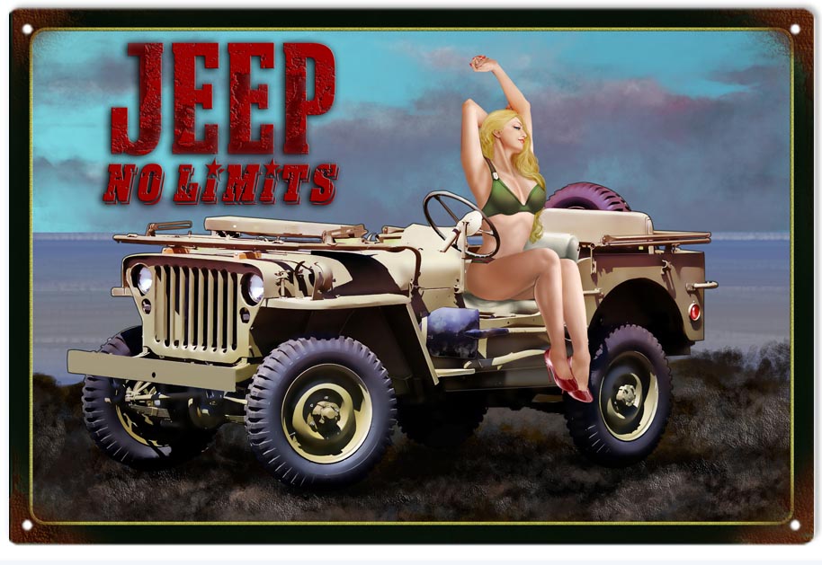 Jeep Pin Up Girl 12×18
