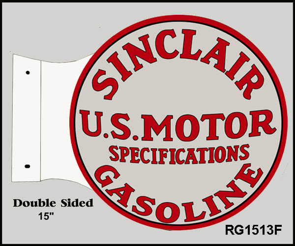 Sinclair Gasoline Flange Vintage Style Metal Sign 15 x 17