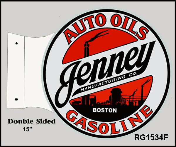 Jenney Gasoline Flange Vintage Style Metal Sign 15 × 17