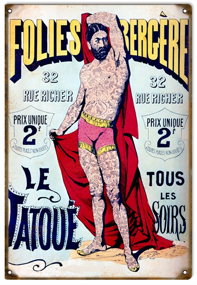 Folies Bergere Tatoue Circus 12x18
