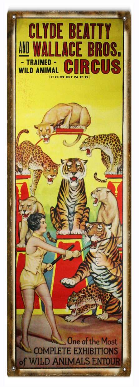 Clyde Beatty And Wallace Bros Circus 6×18