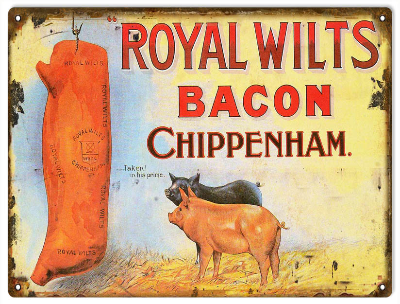 Royal Wilts Bacon Ham Vintage Style Metal Sign 9 × 12