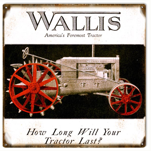 Wallis Tractor Vintage Style Metal Sign 12 × 12