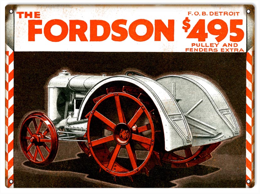 Fordson Tractor Vintage Style Metal Sign 9 × 12