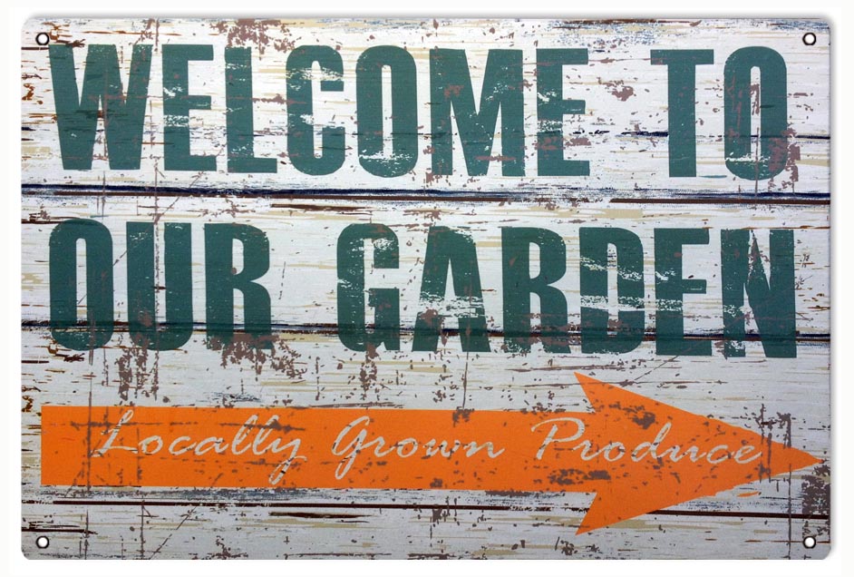 Locally Grown Produce Vintage Style Metal Sign 12 x 18