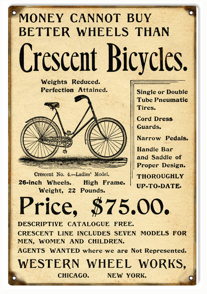 Crescent Bicycles 12x18