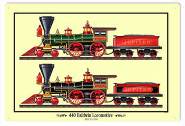Two 440 Baldwin Locomotive 12x18