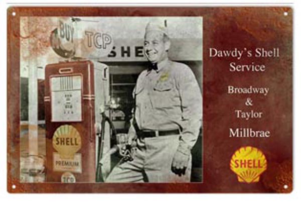 Dawdy Shell Gas Station Vintage Style Metal Sign 12 x 18