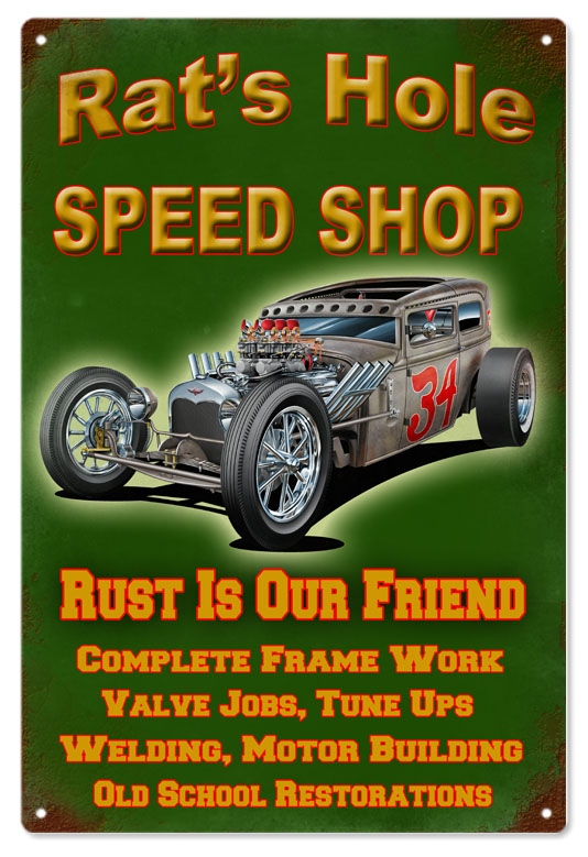 Rats Hole Speed Shop 12x18