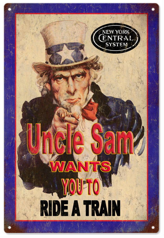 Uncle Sam New York Central Railroad 12x18