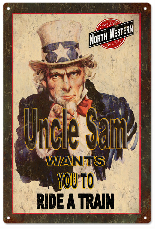 Uncle Sam North Western Railroad 12x18