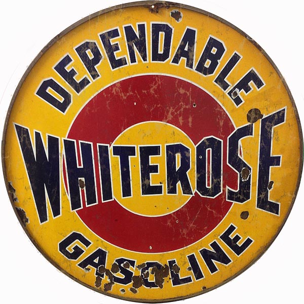 Whiterose Dependable Gasoline Vintage Style Metal Sign 14 x 14