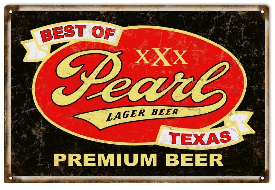 Pearl Premium Beer Vintage Style Metal Sign 12 x 18