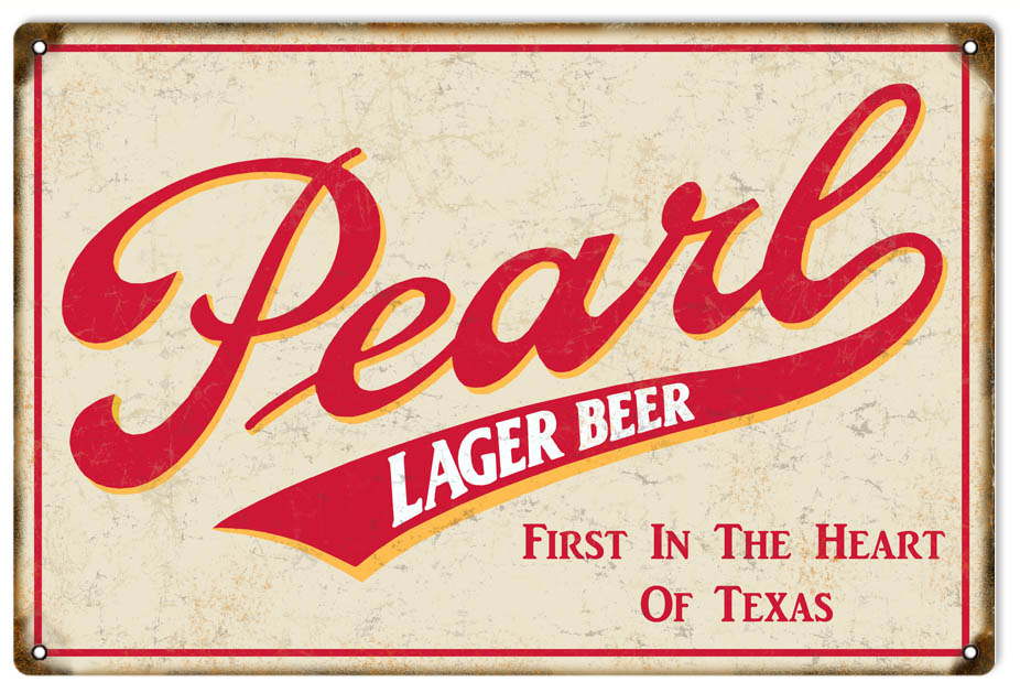 Pearl Lager Beer Vintage Style Metal Sign 12 x 18
