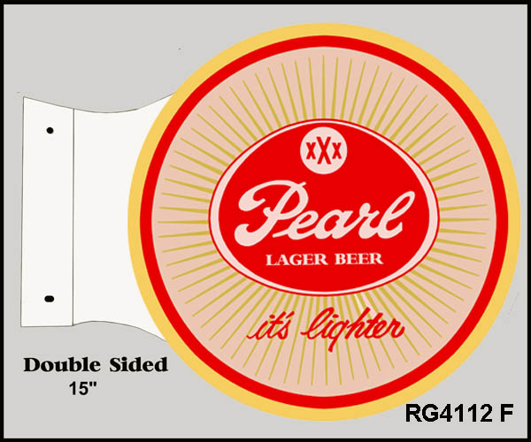 Pearl Lager Beer Flange Vintage Style Metal Sign 15 x 17