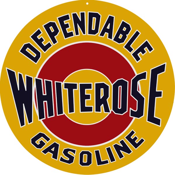 Whiterose Gasoline Motor Oil Vintage Style Metal Sign 14 x 14