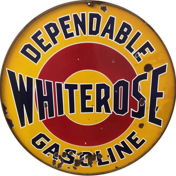 Whiterose Gasoline Vintage Style Metal Sign 18 x 18