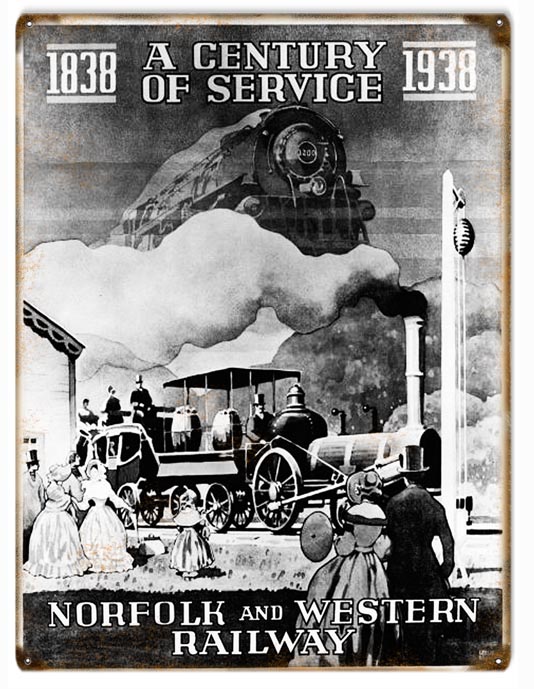 Norfolk And Western Railway Railroad 9×12