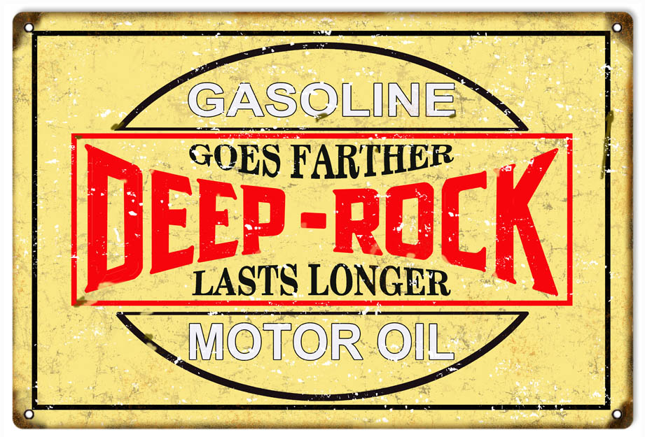 Deep Rock Gasoline And Motor Oil Vintage Style Metal Sign 12 x 18