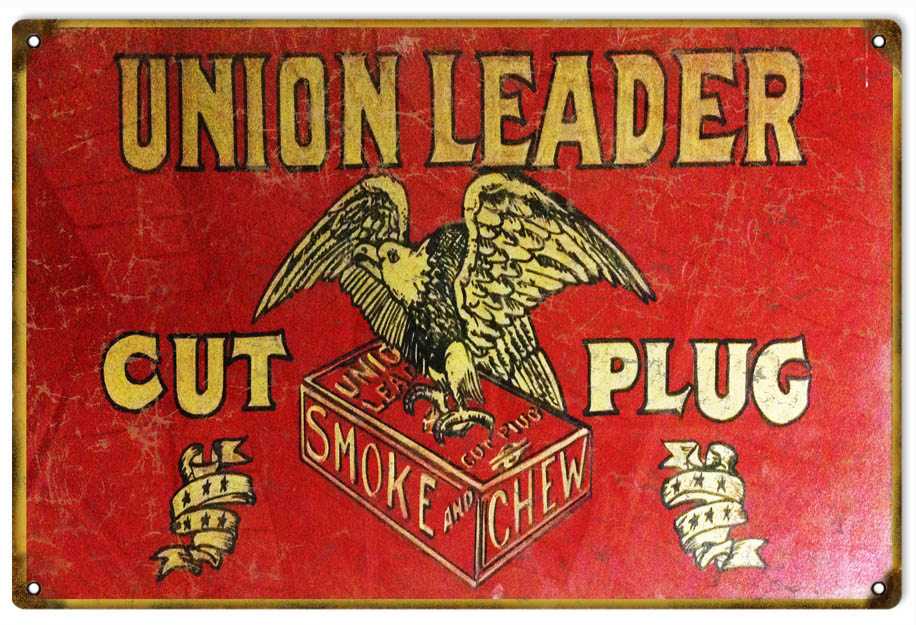 Union Leader Cut Plug Smoke Chew Tobacco 12x18