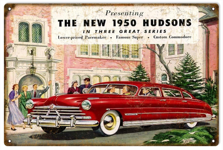 1950 Hudson Vintage Style Metal Sign 12 x 18
