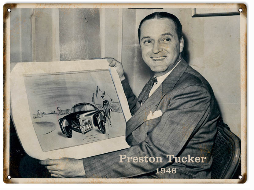 Preston Tucker 1946 Vintage Style Metal Sign 9 x 12